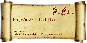 Hajnáczki Csilla névjegykártya