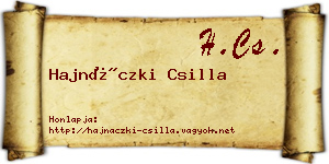 Hajnáczki Csilla névjegykártya