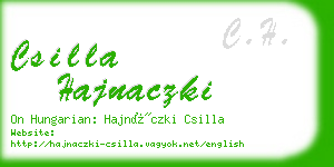 csilla hajnaczki business card